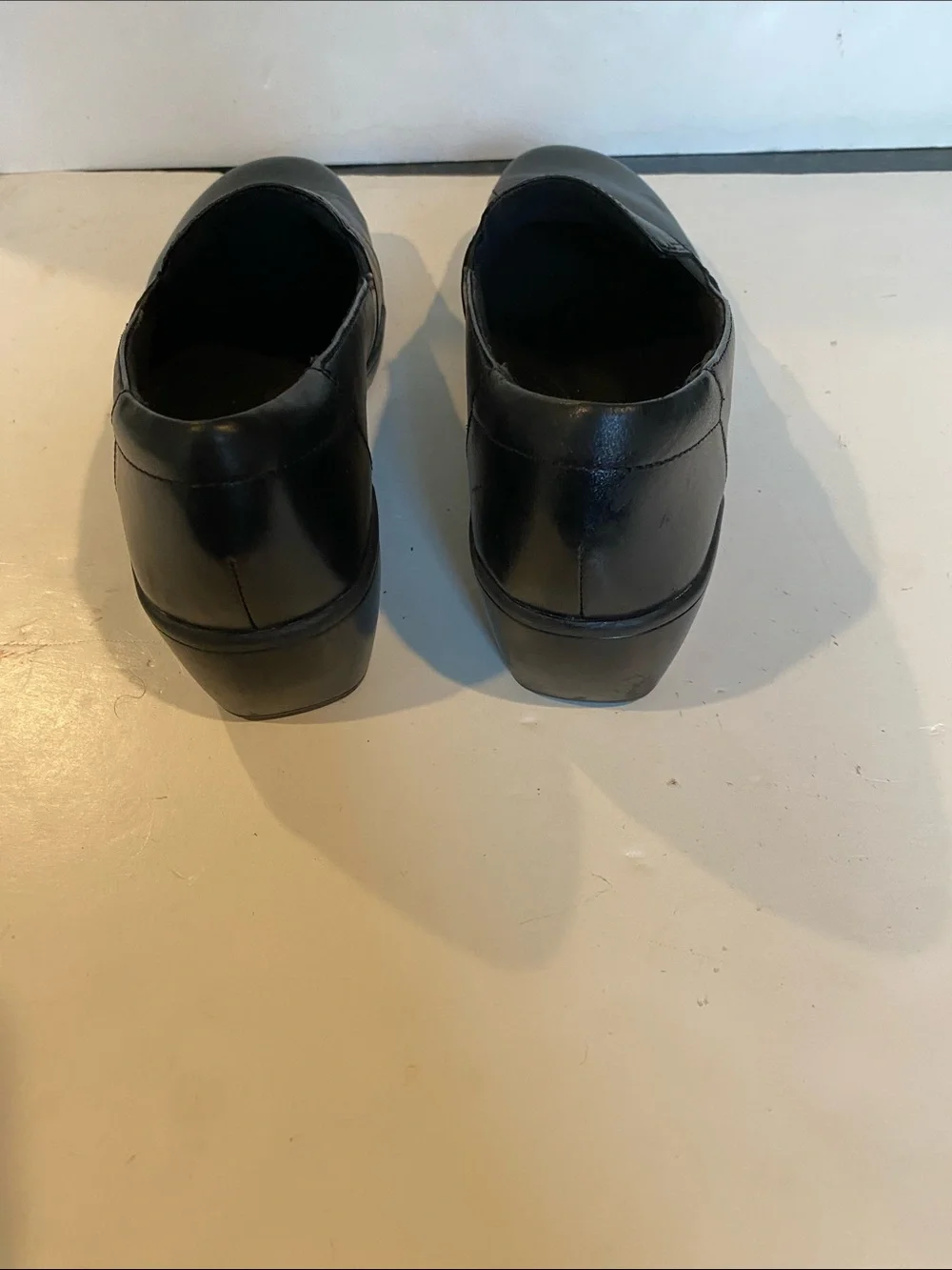 Clarks Leather May Marigold Black Slip-on Wedge Loafer